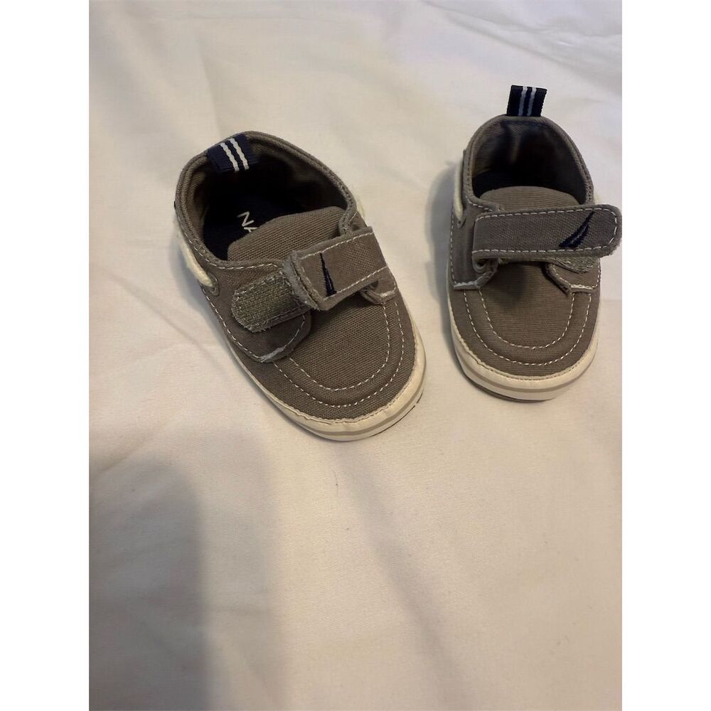 Nautica Baby Boat Shoes Gray Size 2 Hook & Loop Casual infant Shoes - Picture 6 of 9